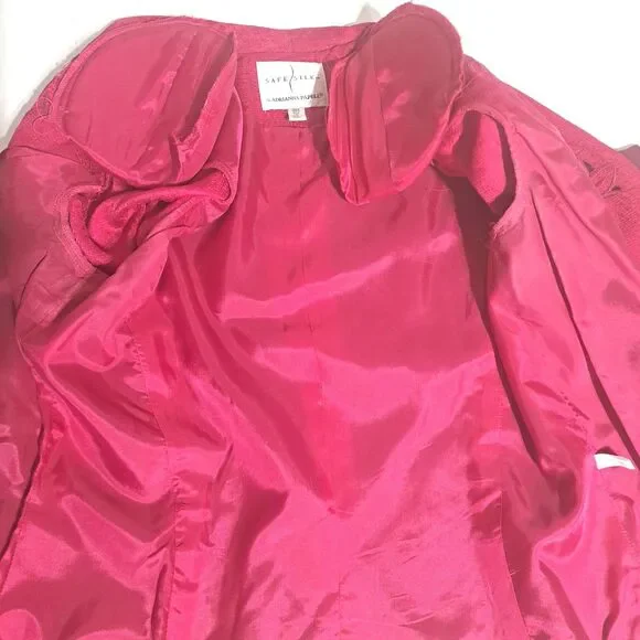 Adrianna Papell Top Cardigan Embroidered Red 100% Silk Size 8 Formal Evening EUC - Picture 4 of 9